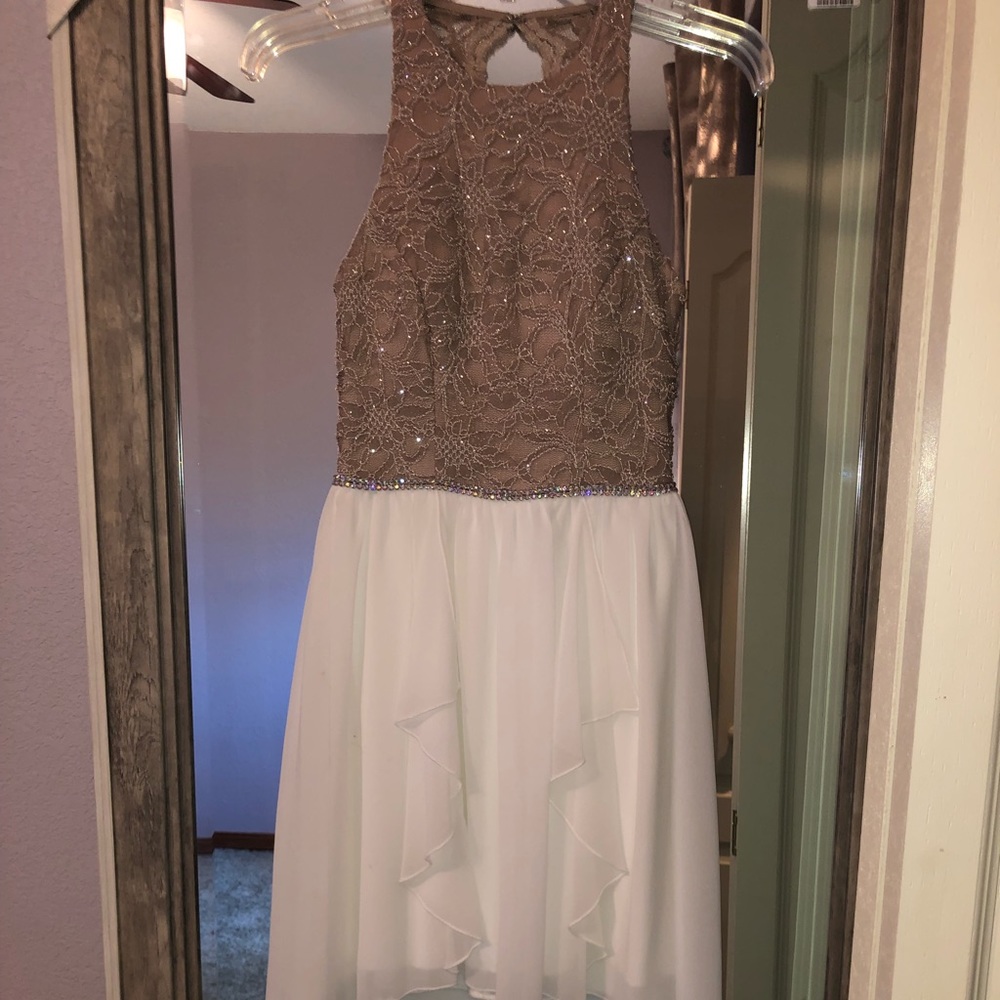 Halter top, high low dress